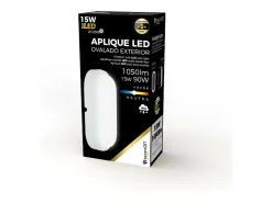 7H SEVENON Iluminación Exterior-Aplique LED de Exterior Ovalado 15W 1500lm 4000K 20000H 7hSevenOn Premium Blanco