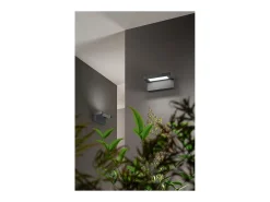 Aplique Para Pared-Aplique LED de pared de 20 W, temperatura correlacionada de 3000 K a 4000 K, ángulo de inclinación de 340°, 1750 lm, IP65, 20,5 cm, antracita - Perenz Gris