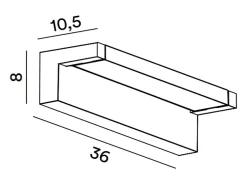 Aplique Para Pared-Aplique LED de pared de 36 W, temperatura de color correlacionada de 3000 K a 4000 K, ajustable 340°, 2900 lm, IP65, 36 cm, claro - Perenz Gris