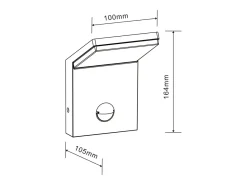 Aplique LED de pared IP54 9W con sensor 2200K/2700K/3000K con sensor crepuscular y de presencia Negro