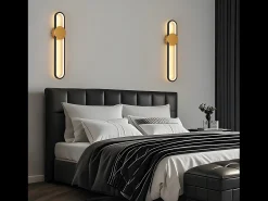 NETTLIFE Aplique Para Pared-Aplique LED - 12 W - Lámpara de escalera de 60 cm - - Diseño moderno - Blanco cálido 3000 K - Iluminación de pared minimalista Dorado