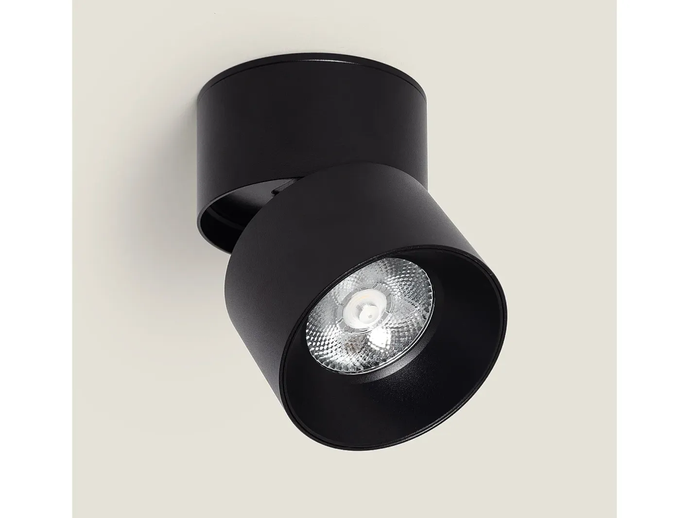 Ledkia Plafón-Aplique LED 15W de Aluminio Circular New Onuba 4000K Blanco Neutro Negro