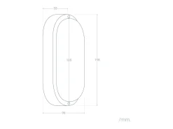 Online Ledkia Aplique LED 25W Oval IP65 Black 3000K Cálido Blanco