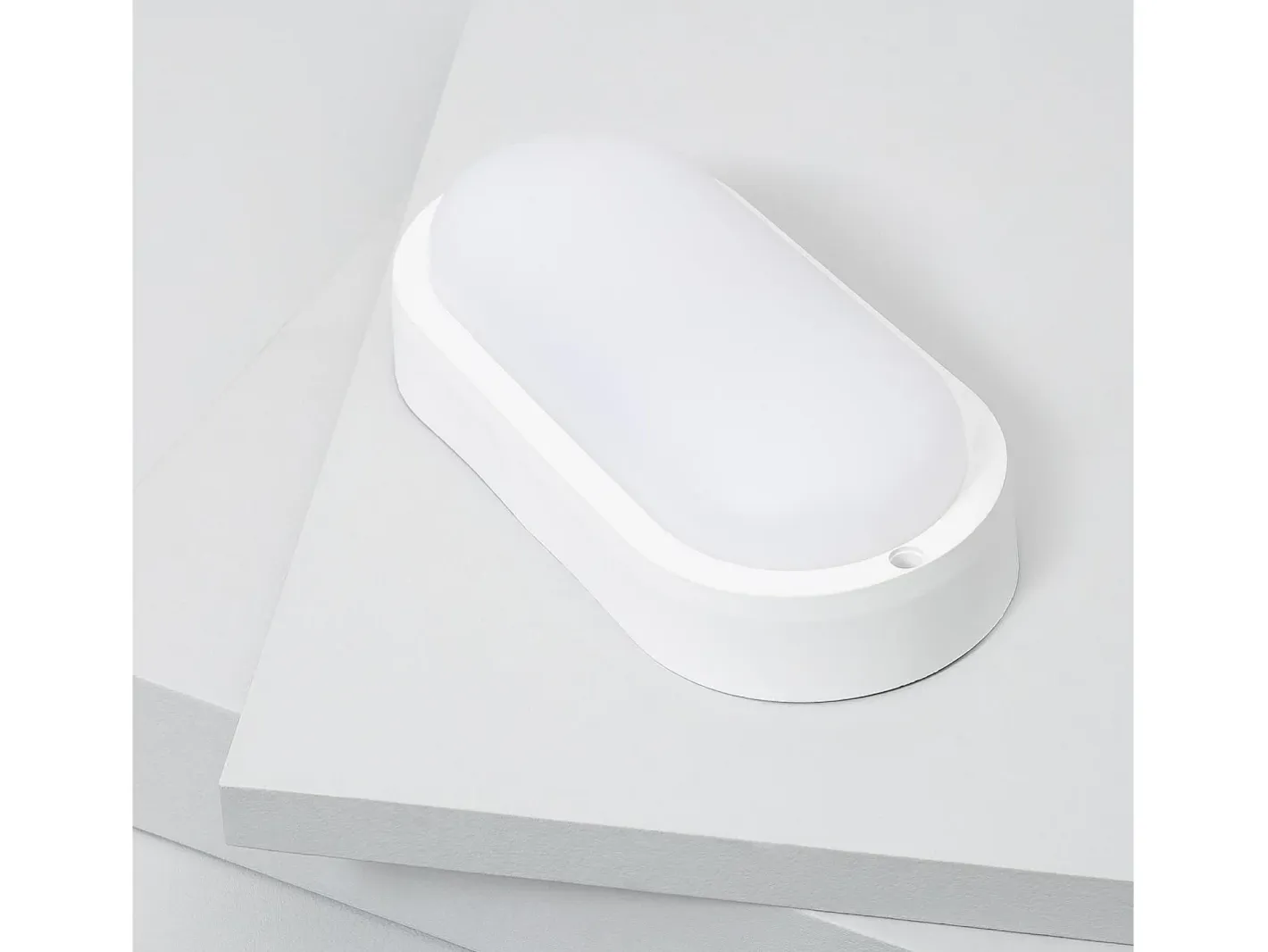 Ledkia Aplique LED 25W Oval IP65 White 3000K Cálido Blanco New