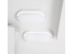 Ledkia Aplique LED 25W Oval IP65 White 3000K Cálido Blanco New