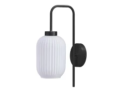 Online OZAIA Aplique negro y cristal blanco L.25 x Alt.41 cm - LOUXOR Negro / Blanco