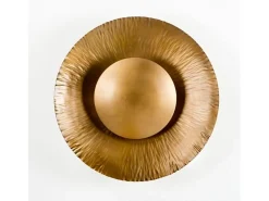 Les Tendances Aplique Para Pared-Aplique redondo moderno de metal Dorado