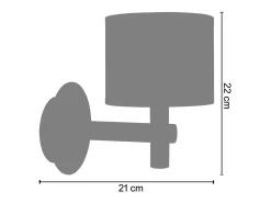 TOSEL Aplique Para Pared-Aplique ,madera,natural,A22x D21xP14cm Blanco