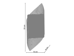 TOSEL Aplique Para Pared-Aplique ,metal ,Aluminio ,P11xD20x D14cm Plateado
