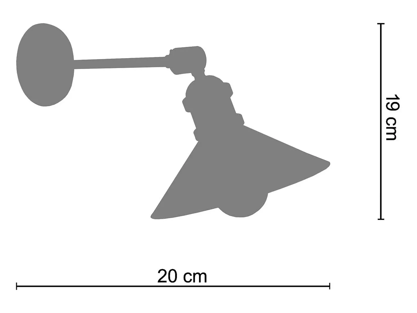 TOSEL Aplique Para Pared-Aplique ,metal,Aluminio ,A19xD20xP37cm Plateado