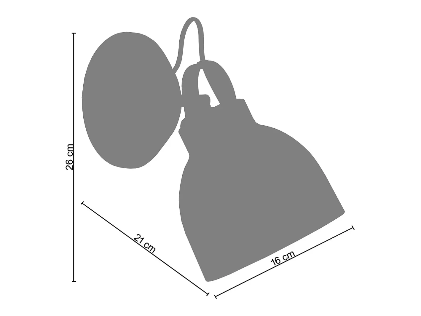 TOSEL Aplique ,metal,Aluminio ,A13xD 18xP15cm Plateado