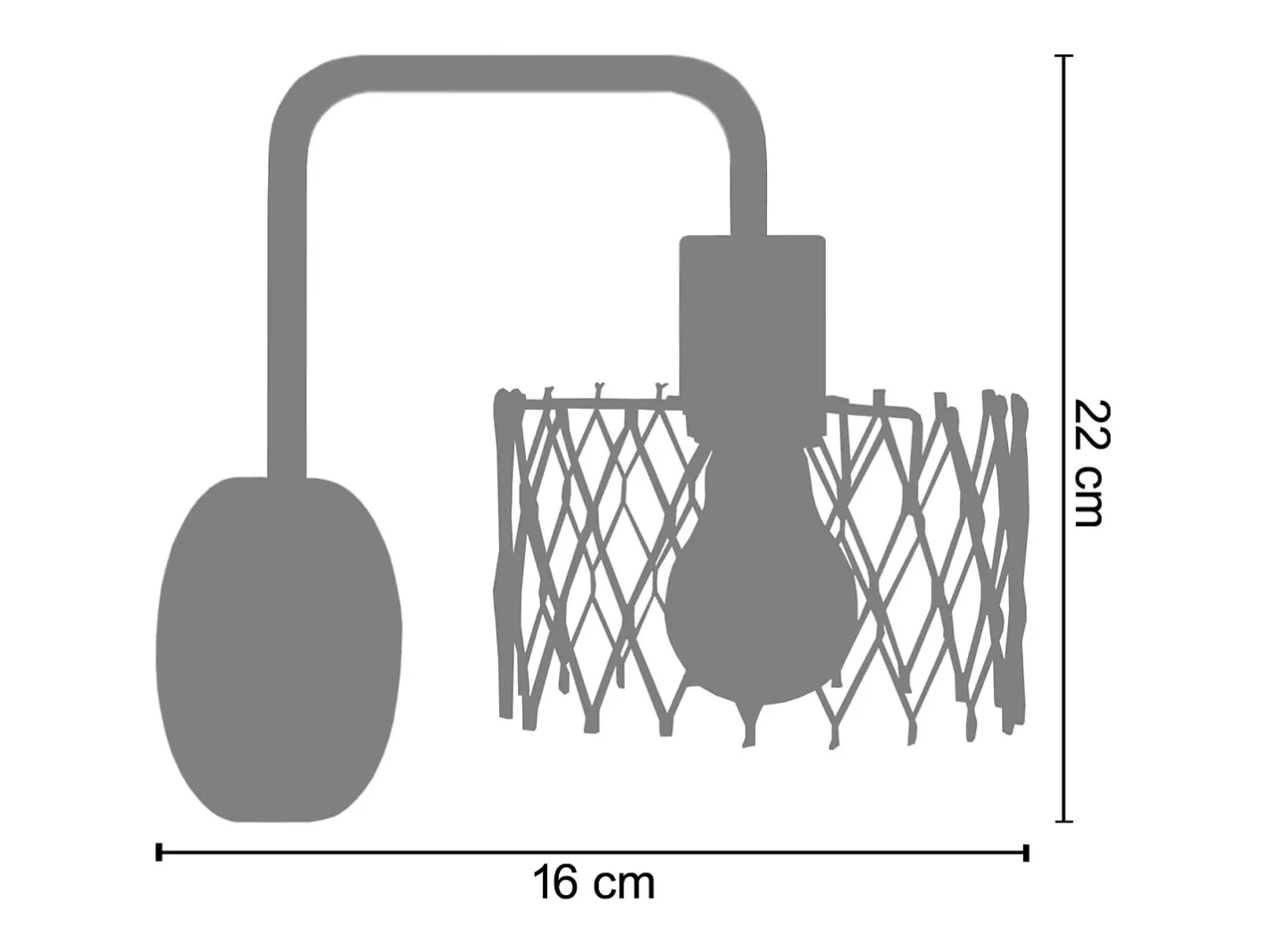 TOSEL Aplique Para Pared-Aplique ,metal, ,A22xD 16x P 16 cm Dorado