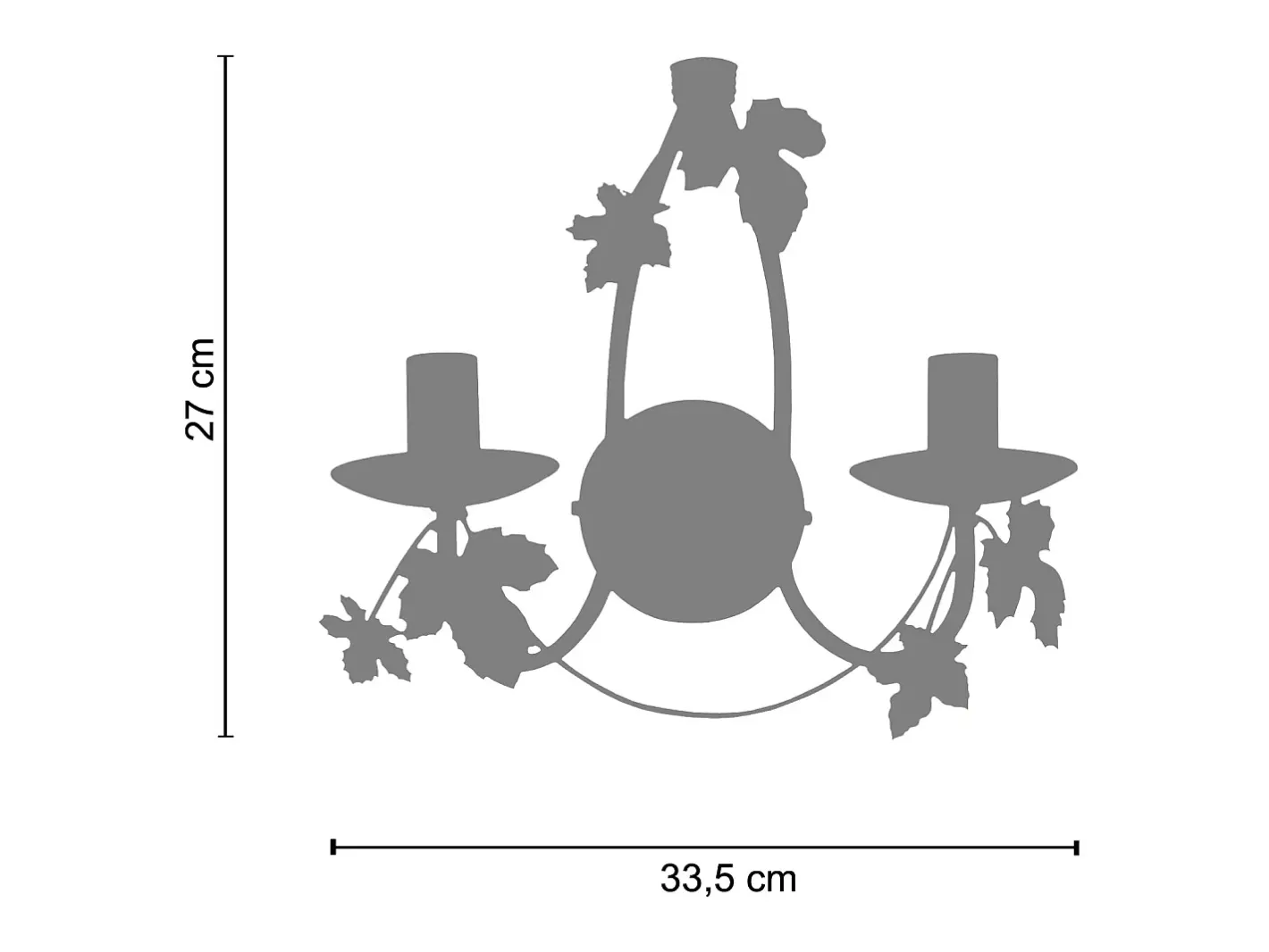 Clearance TOSEL Aplique ,metal,Marrón,A16xD30xP30cm Marru00f3n