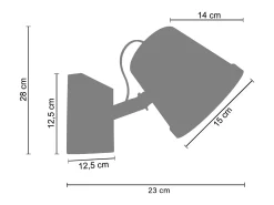 TOSEL Aplique Para Pared-Aplique ,metal,natural,A 28xD15x P 20cm Plateado