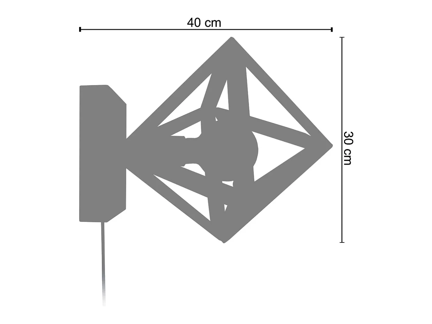 TOSEL Aplique Para Pared-Aplique ,metal, ,A80xD24xP24cm Negro