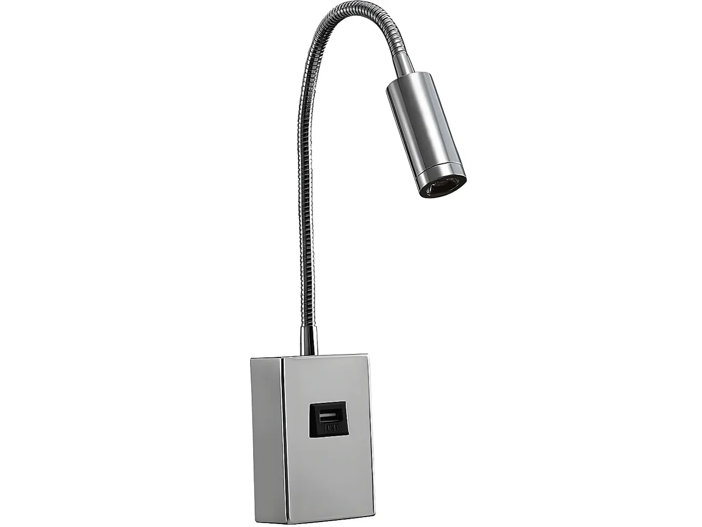 AKUNADECOR Aplique Para Pared-Aplique 3w Capote Cromo Con Usb Articulab. Y Orientab. Plateado