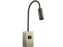 AKUNADECOR Aplique 3w Modelo Capote Cuero Articulable Y Orientable Dorado Clearance