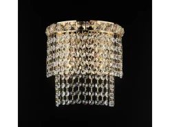 Aplique Wagner en hierro y latón con pedrería 2 luces .14 P.21 BL266-AP2-OR Dorado Discount
