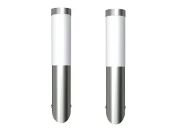 Apliques de exterior 2 unidades acero inoxidable ES820845 Plateado New