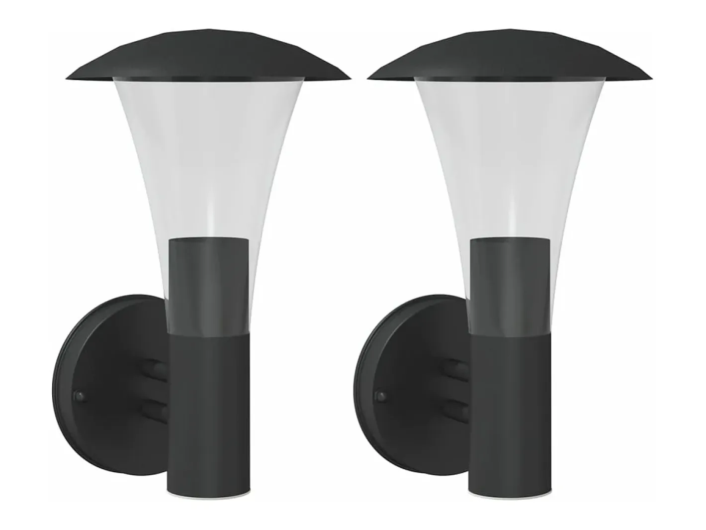 Clearance Apliques de exterior 2 unidades acero inoxidable ES922463 Negro