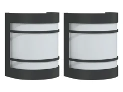 Aplique Para Pared-Apliques de exterior 2 unidades acero inoxidable ES361631 Negro