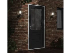 Aplique Para Pared-Apliques de exterior con sensor 2 uds acero inoxidable ES959369 Negro