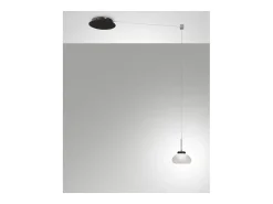 Lámpara Suspendida-Arabella - Lámpara colgante descentralizada blanca - Fabas Luce - LED regulable 8W - Montaje descentralizado Blanco