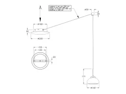 Lámpara Suspendida-Arabella - Lámpara colgante descentralizada ámbar - Fabas Luce - LED regulable 8W - Montaje descentralizado Naranja