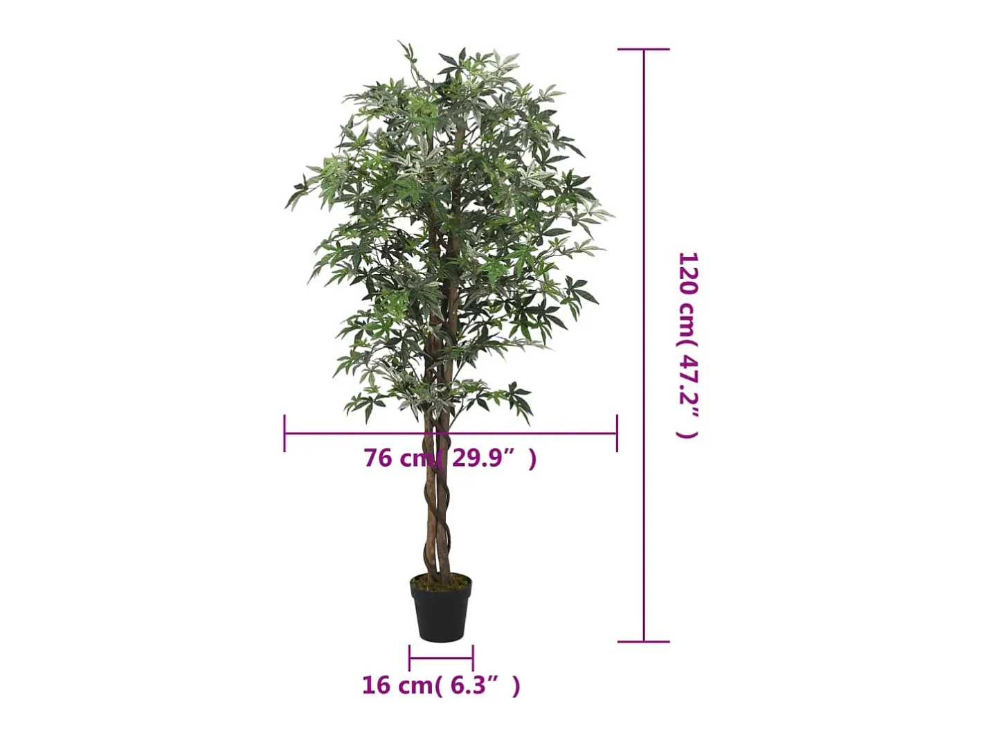 Hot Arce artificial 336 hojas 120 cm Verde