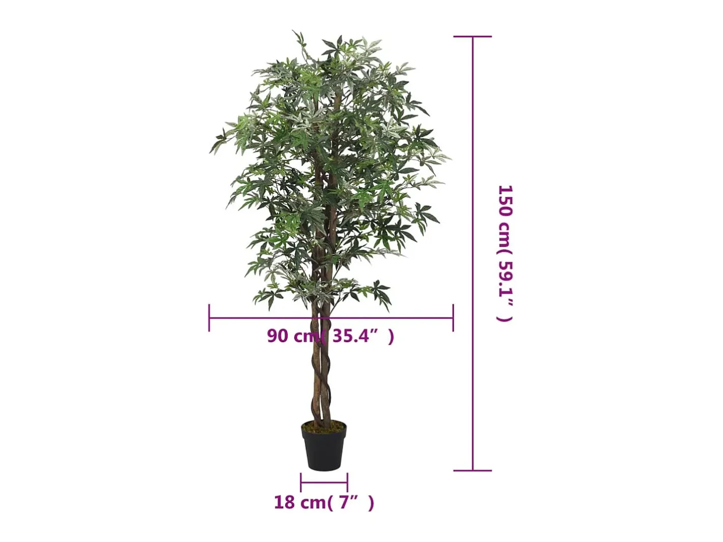 Arce artificial con 504 hojas 150 cm ES682290 Verde Online