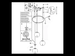 Online Ariel - Lámpara colgante circular de 3 luces con formas Fabas Luce - LED regulable de 21 W - Florón redondo de 35 cm de diámetro. Transparente