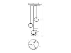 Online Ariel - Lámpara colgante circular de 3 luces con formas Fabas Luce - LED regulable de 21 W - Florón redondo de 35 cm de diámetro. Transparente