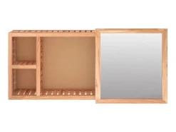 Espejo-Armario con espejo madera maciza nogal 80x17x34 cm ES209539 Marru00f3n