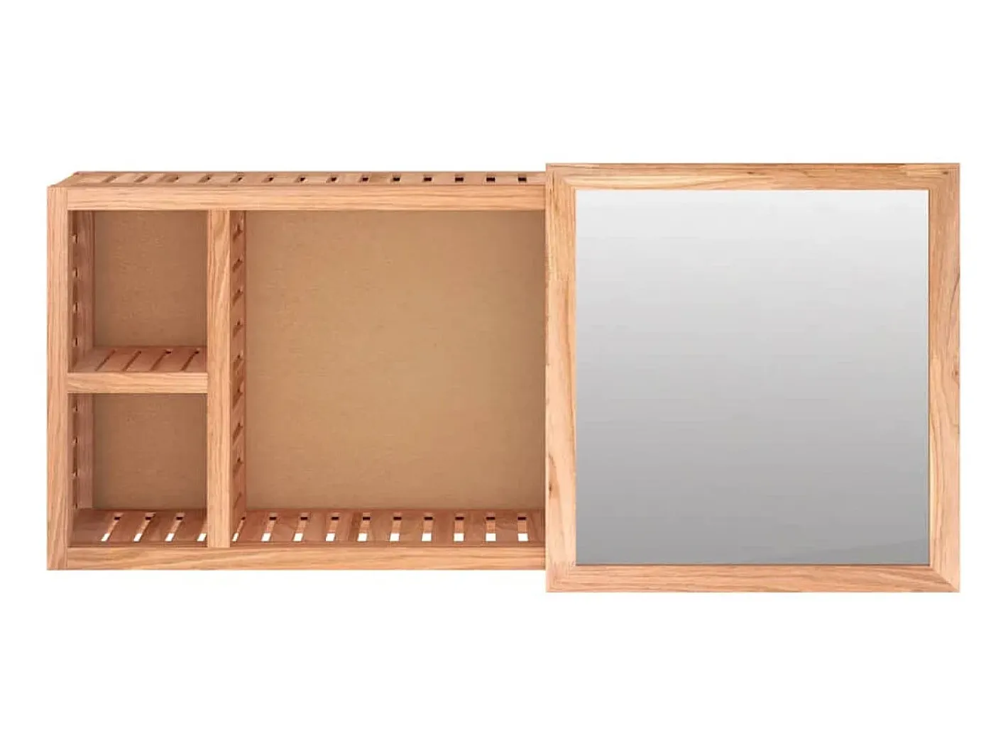 Espejo-Armario con espejo madera maciza nogal 80x17x34 cm ES209539 Marru00f3n