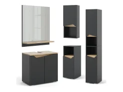 Vicco Espejo-Armario con espejo para baño antracita/artisan 60x14x67 marelle Negro