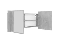 Hot Armario espejo baño luz LED acrílico hormigón 100x12x45 cm ES231147 Gris