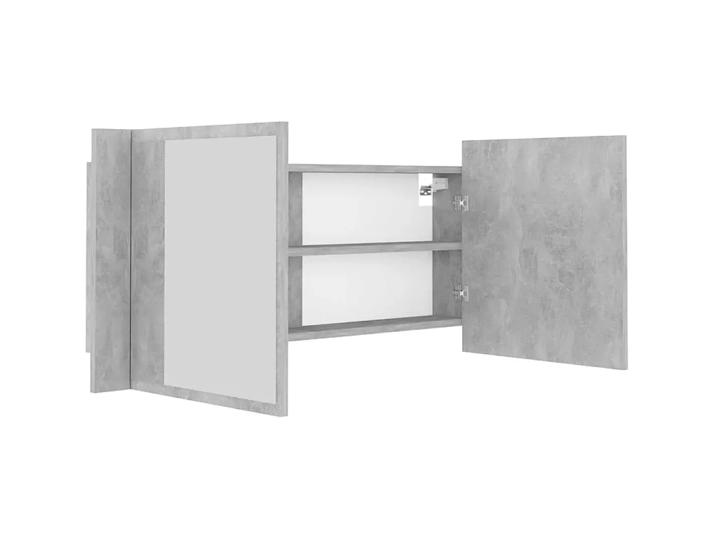 Hot Armario espejo baño luz LED acrílico hormigón 100x12x45 cm ES231147 Gris