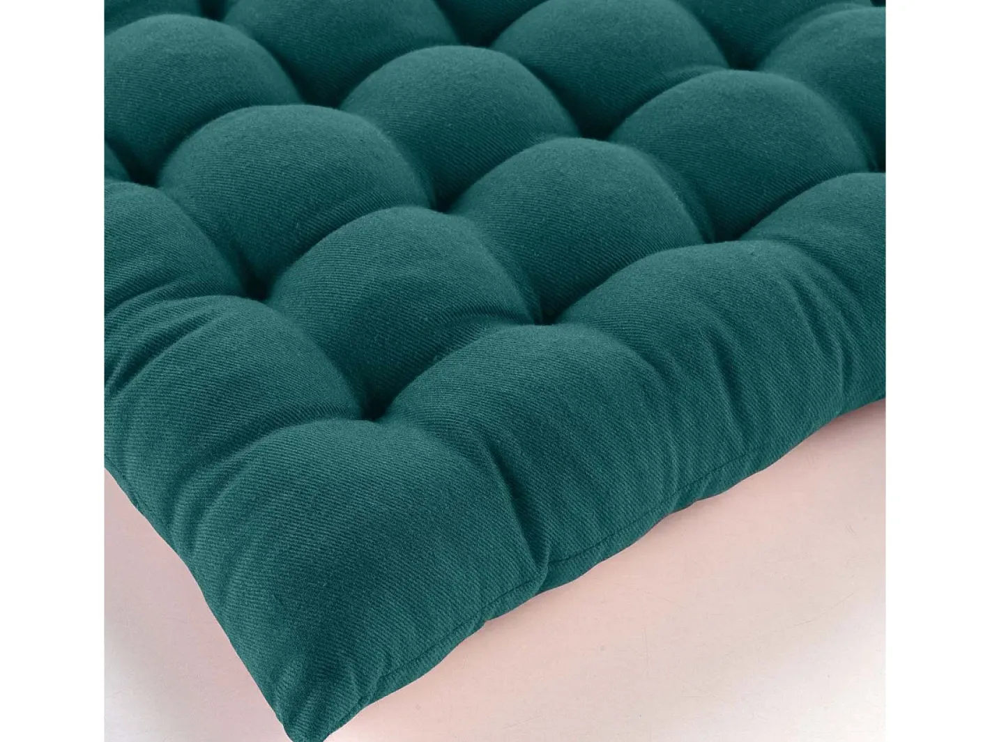 Douceur d'intérieur Ropa De Casa-Asiento acolchado en algodón y poliéster reciclado 38 x 38 cm Verde