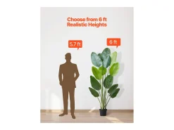 Best Ave del Paraíso Artificial SucceBuy, 1,8 m, Planta Artificial Tropical en Maceta, Falso Árbol Tropical, Planta Falsa Hojas Polietileno para Salón Verde