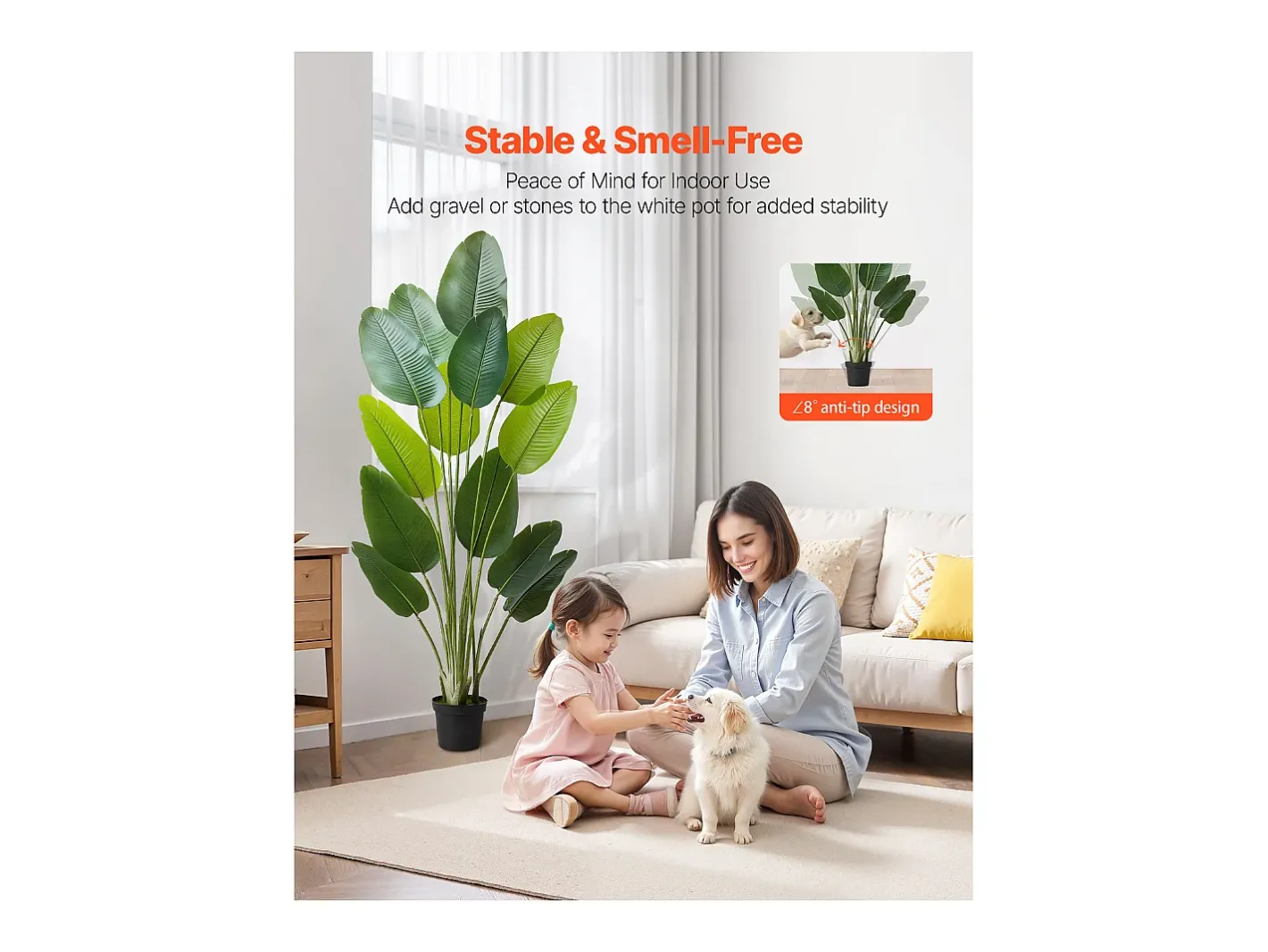Best Ave del Paraíso Artificial SucceBuy, 1,8 m, Planta Artificial Tropical en Maceta, Falso Árbol Tropical, Planta Falsa Hojas Polietileno para Salón Verde