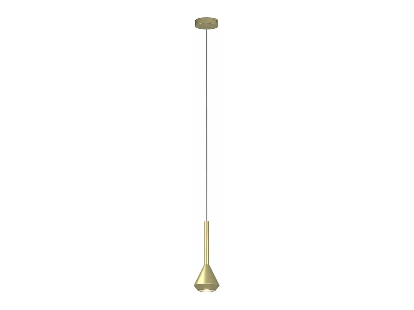 Lámpara Suspendida-Aygo Sospensione 1 Luce Ottone Con Cavo Cm.250 E Rosone Ottone Dorado
