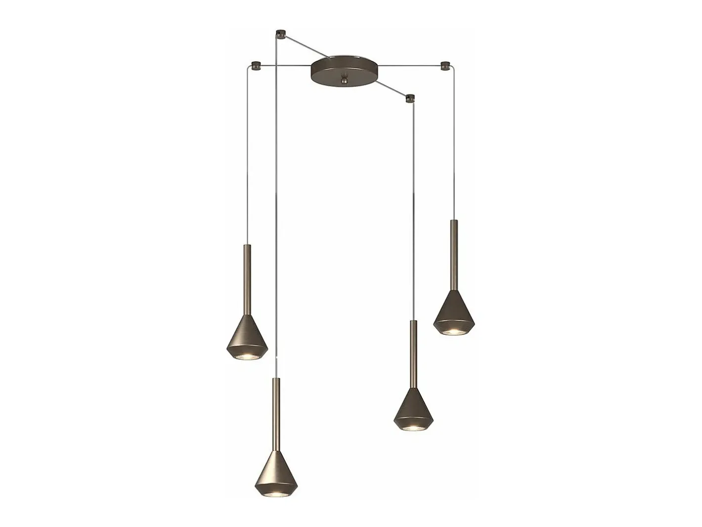 Hot Aygo Sospensione 4 Luci Spostabile Bronzo Con Cavo Cm.250 Bronce