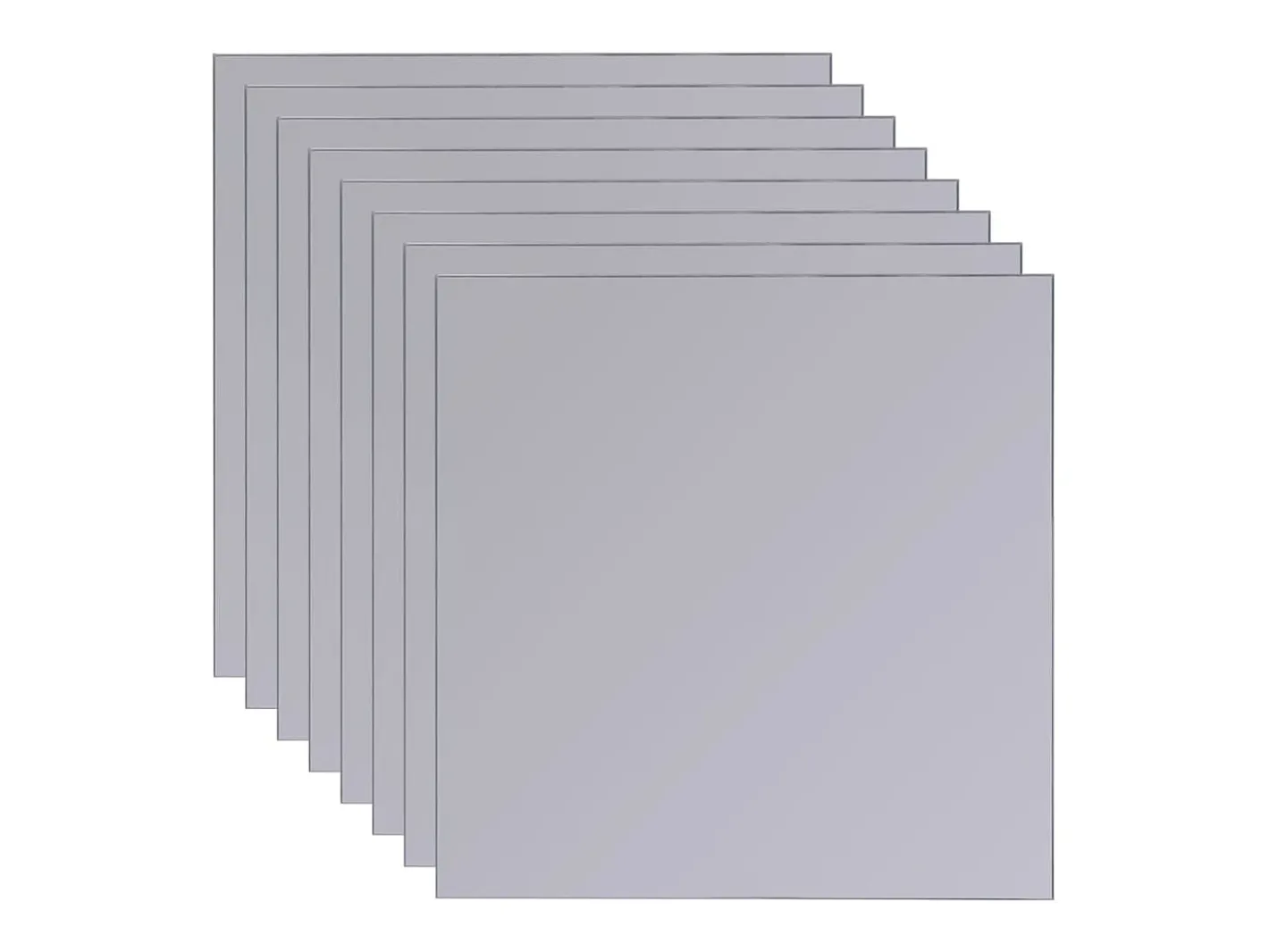 Espejo-Azulejos de espejo sin marco 8 piezas 20,5 cm Plateado