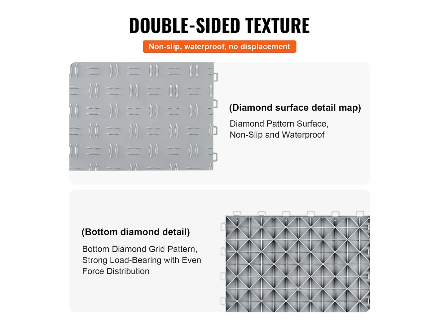 Outlet Azulejos Entrelazados para Garaje, SucceBuy Azulejos Entrelazados para Garaje Paquete de 25, 30.5 x 30.5 cm, s Plateado