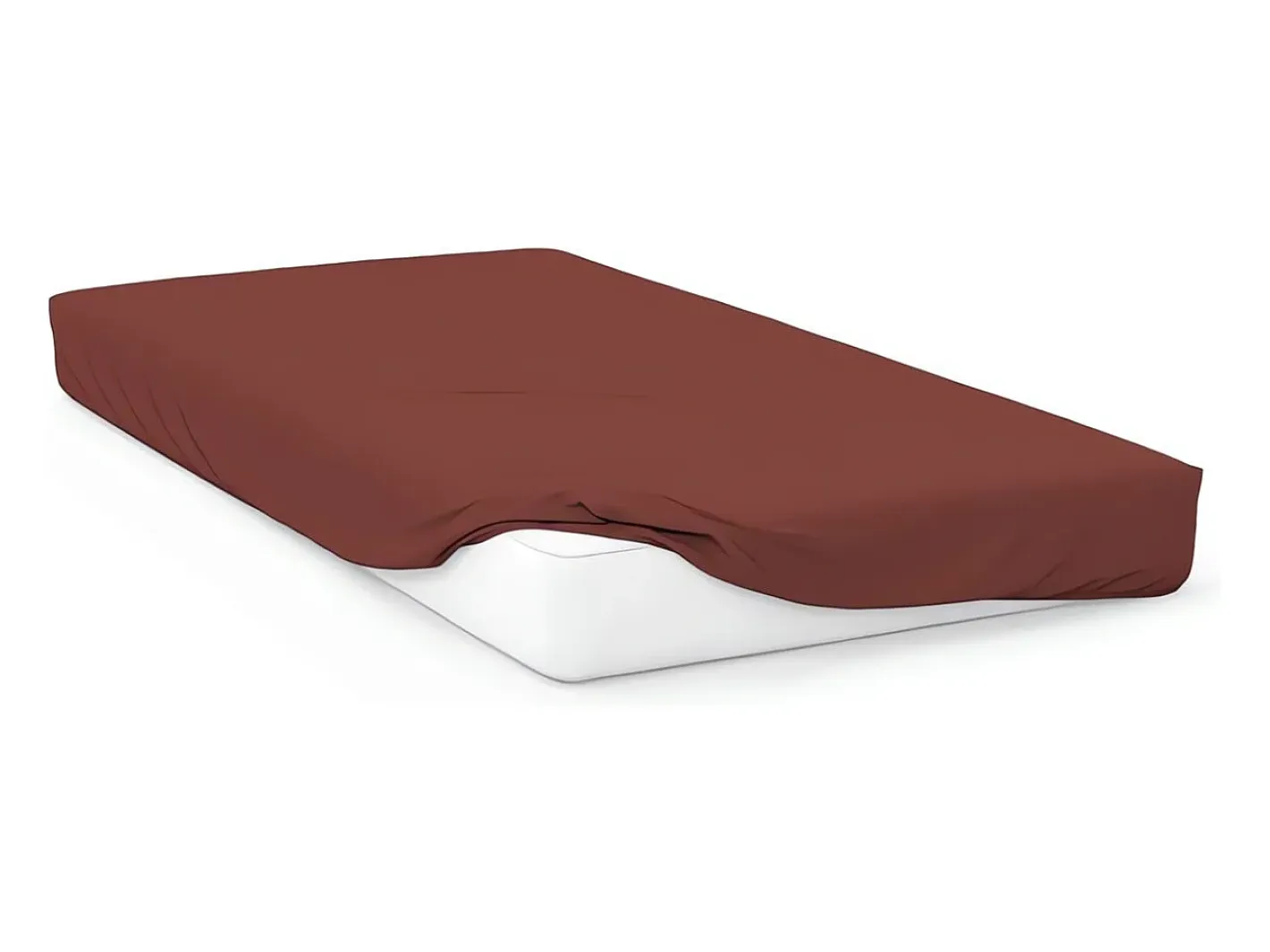 Best Soleil d'ocre Bajera ajustable de algodón 57 hilos 140x190 cm LISO Ladrillo Rojo