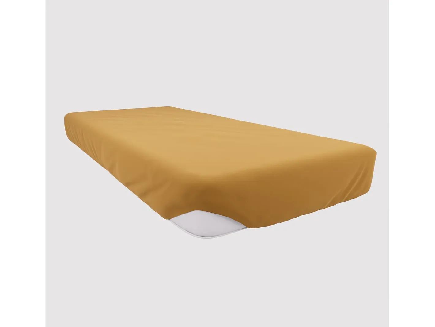 Clearance Soleil d'ocre Bajera ajustable de algodón 90x190 cm JERSEY mostaza Amarillo