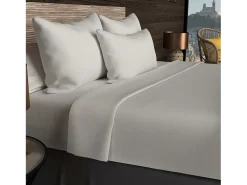 Soleil d'ocre Ropa De Cama-Bajera ajustable de algodón 57 hilos 140x200 cm Lino LISO Beige