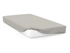 Soleil d'ocre Ropa De Cama-Bajera ajustable de algodón 57 hilos 140x200 cm Lino LISO Beige