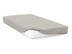 Soleil d'ocre Ropa De Cama-Bajera ajustable de algodón 57 hilos 140x200 cm Lino LISO Beige