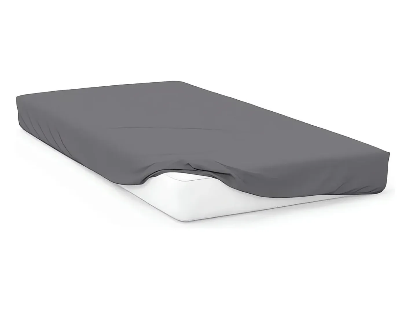 Soleil d'ocre Ropa De Cama-Bajera ajustable de algodón 57 hilos 140x200 cm LISO Gris